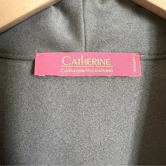 Catherine Malandrino Gray Stretch Faux Suede Open Front Jacket Size 1X Like New - Picture 6 of 7